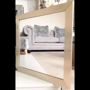 Square Brushed Gold Mirror 480mm x 480mm