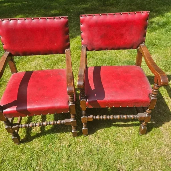 2 solid old dining room chairs