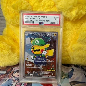 2016 Pokemon Japanese XY Promo Special Box 296 FA Luigi Pikachu PSA 9 MINT - Image 2