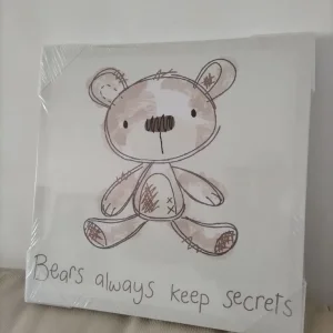 16x16 inch canvas print of a teddy bear