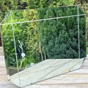 Vintage etched frameless wall hanging mirror