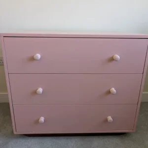 Hand painted wooden chest of drawers pink - Image 2