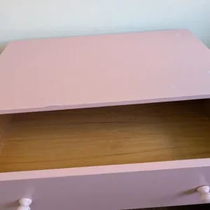 Hand painted wooden chest of drawers pink - Image 3