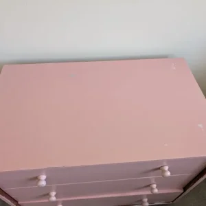 Hand painted wooden chest of drawers pink - Image 6