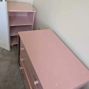 Hand painted wooden chest of drawers pink - Image 7