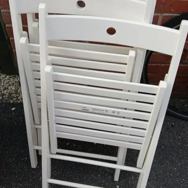 Set of 3 IKEA white chairs