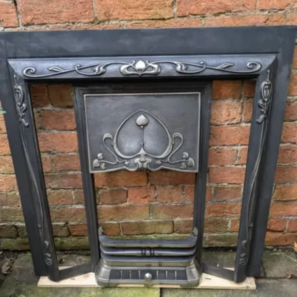 Art Deco cast iron fireplace