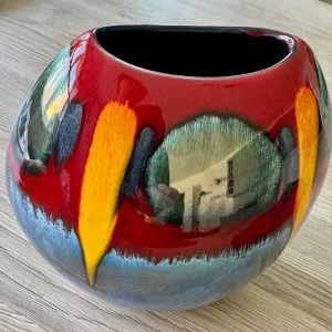 Genuine hand painted Poole Purse Vase - Image 2