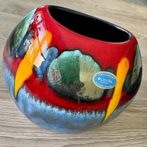 Genuine hand painted Poole Purse Vase