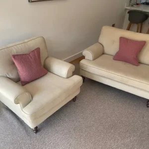 Sofa set - cream/pebble, washable, made to measure