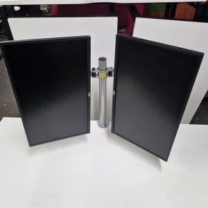 Dual Dell 27 inch HDMI monitors with dual arm stand - Image 2