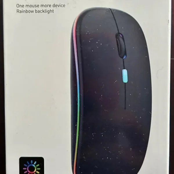 Rechargeable wireless mouse with rainbow backlight