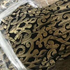 Baroque Style Black and Gold Silk Curtains – Large, Heavy, Ready to Hang - Image 2