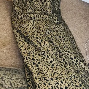 Baroque Style Black and Gold Silk Curtains – Large, Heavy, Ready to Hang - Image 4