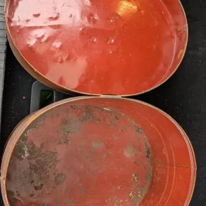 2 x Vintage Military Metal Hat Box Tin with Hasp - Image 5