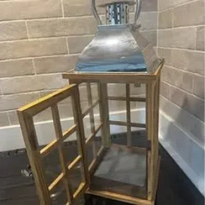 Wooden Lantern approx 22 in Tall O/A