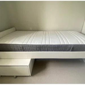 Single bedframe, Hovag mattress, and storage unit