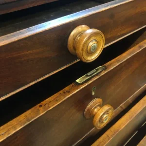 Antique Exotic Mahogany Chest of Drawers with Original Handles - Image 2