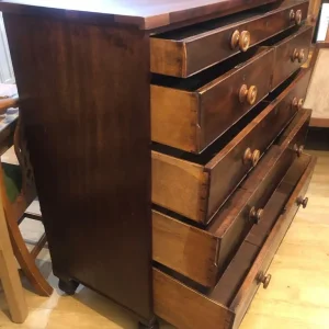 Antique Exotic Mahogany Chest of Drawers with Original Handles - Image 3