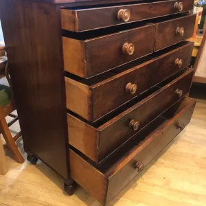 Antique Exotic Mahogany Chest of Drawers with Original Handles - Image 5