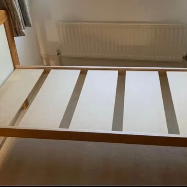 Wooden cot bed - pine and cream