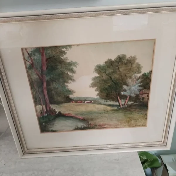 Framed watercolour by AJ Blades