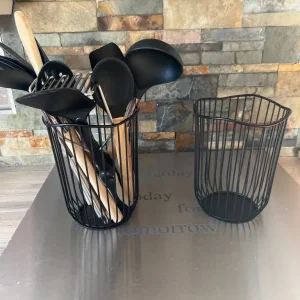 Black Stainless Steel Utensil Baskets