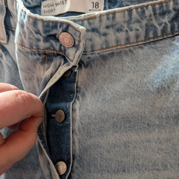 Womens High Waist Denim Shorts Size 18