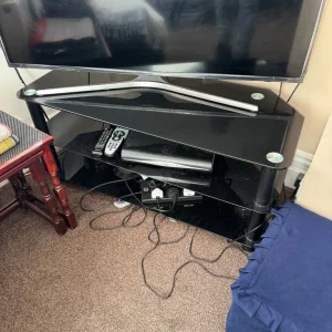 Black Glass TV Stand - Image 2