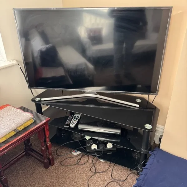 Black Glass TV Stand