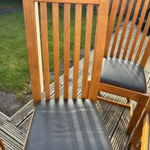 4 Solid Oak Dining Chairs - Image 2