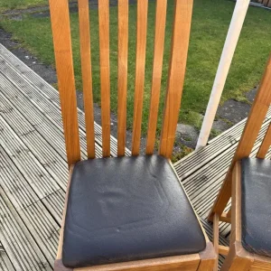 4 Solid Oak Dining Chairs - Image 3