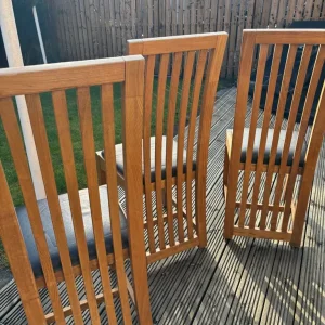 4 Solid Oak Dining Chairs - Image 7