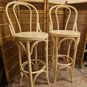 Vintage Retro Cane Bar Stools (pair) - Image 2