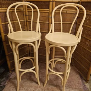Vintage Retro Cane Bar Stools (pair) - Image 4