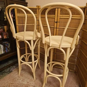 Vintage Retro Cane Bar Stools (pair) - Image 5