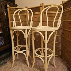 Vintage Retro Cane Bar Stools (pair)