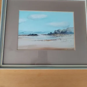 Framed watercolour - coastal sea scene