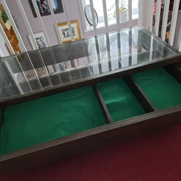 Glass top display table