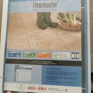 BNIB pack grey tile effect laminate flooring