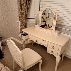Cream John Lewis dressing table with chair - Image 2