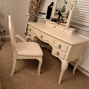 Cream John Lewis dressing table with chair - Image 3