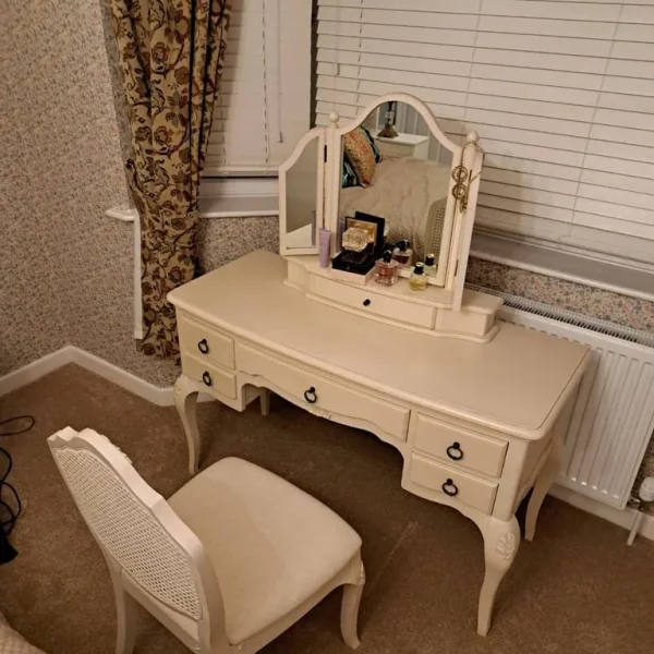 Cream John Lewis dressing table with chair