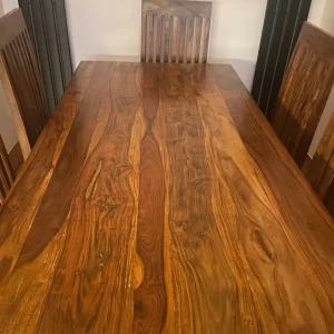 Solid wooden table with 6 solid wooden chairs - Image 3