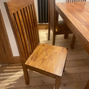 Solid wooden table with 6 solid wooden chairs - Image 4