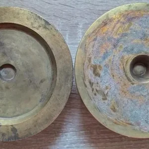Two Vintage Military Trench Art Style Brass Ashtrays - Image 2