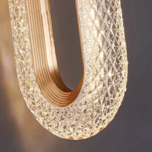 chandelier with acrylic shade and aluminum bracket - Image 2