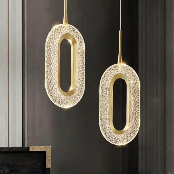chandelier with acrylic shade and aluminum bracket