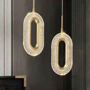 chandelier with acrylic shade and aluminum bracket