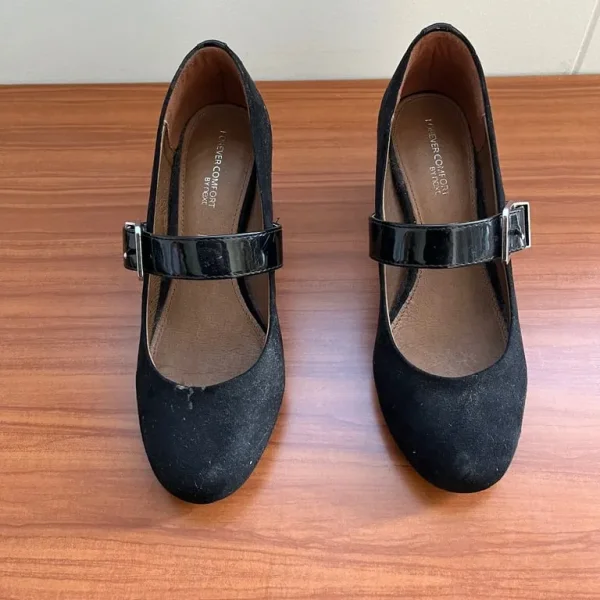 Next Forever Comfort Women's Black Suede Heels Size 5